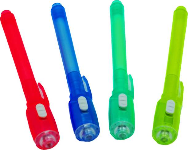 Johnnie Boy nvisible Ink Magic Pen (4 Pieces) with UV-Light | Birthday Return Gifts Digital Pen