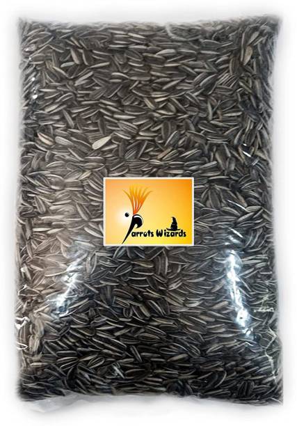 Parrots Wizard Small size Strip Sunflower seed for bird food 0.9 kg Dry New Born, Young, Adult Bird Food