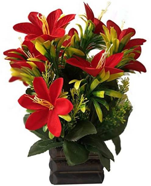 Ryme Multicolor Lily Artificial Flower  with Pot