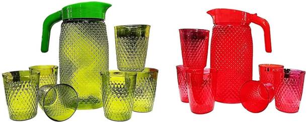 Brantiq 2 Jug with Beautiful 12 Pieces Glasses Set for Juice/Water Serve. Jug Glass Jug Glass Set