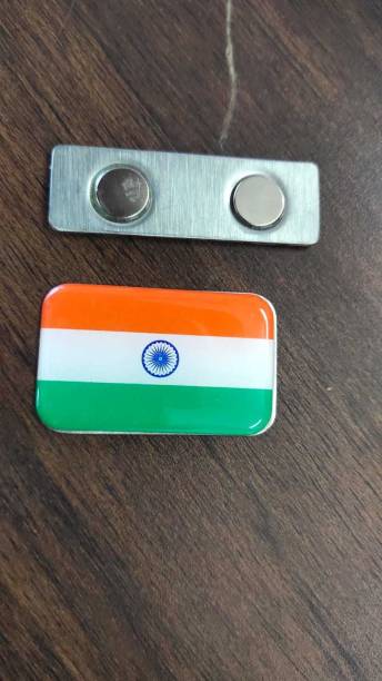 DEVKI Indian National Flag Brass Pin/Brooch / Badge with Magnet Brooch Size 1.5×1 Brooch