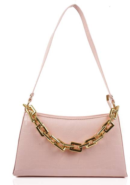 ZIONEEstyle Pink Shoulder Bag Women Classic Hobo Shoulder Daytrip Chain Strap Fancy Slingbag