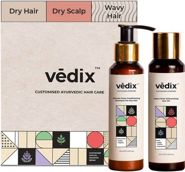 Vedix Customised Hair Growth Combo|Hair Oil For Hair Fall |Anti Hair Fall Shampoo|Dry Hair|Dry Scalp |Wavy Hair,200ml