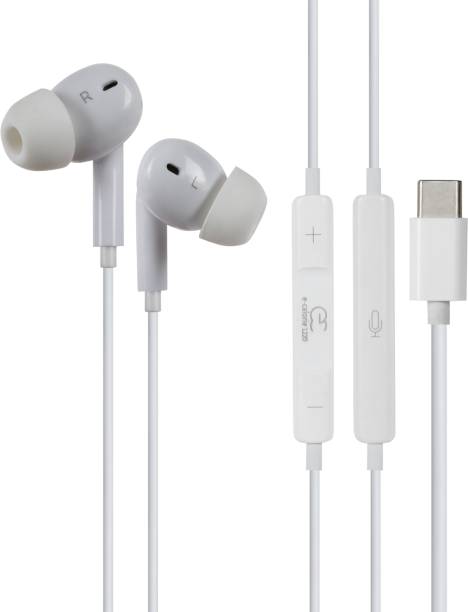 e-calorie P24 (Type C) In-Ear Sweat-Proof 3.5 mm Wired Earphones (White) Wired Headset