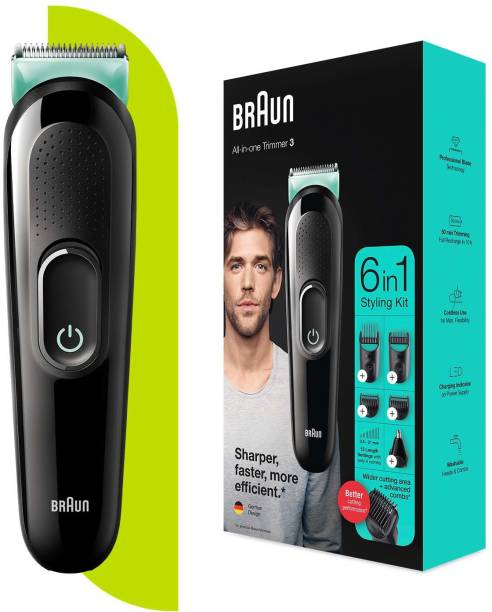 Braun MGK3321, 6-in-1 Beard Trimmer for Men, All-in-One Tool, 5 attachments Trimmer 50 min  Runtime 13 Length Settings