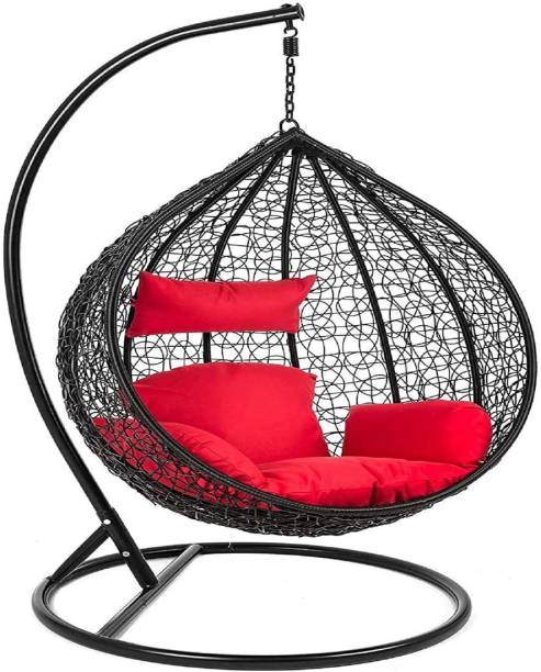 SPYDER HOME DECORE Single Seater Swing chair With Stand And Cushion For Adult Iron Hammock