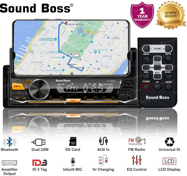 Sound Boss SB-1000MS Mobi-TaG Charge Pro+ DUAL-USB/Bluetooth/SD/AUX/FM Universal Car Stereo