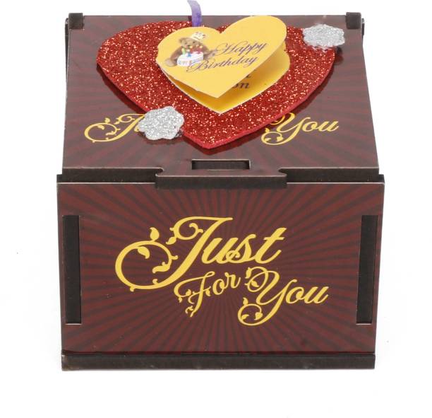 Wenzel Just For You Choclate Color Happy Birthday Wooden Box Greeting Card