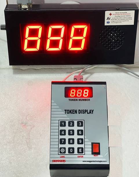 SWAGGERS Token Display System with Ding Dong Bell (3 Digit) for Hospitals, Clinics Token Display System with Ding Dong Bell (3 Digit) for Hospitals, Clinics, Banks Indoor PA System