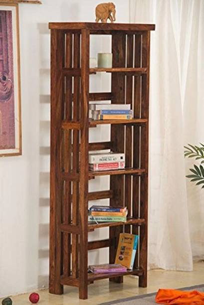 mk furniture Solid Wood 5 Shelf Open Bookshelf (Color- Teak Finish, (Do-It-Yourself)) Solid Wood Open Book Shelf