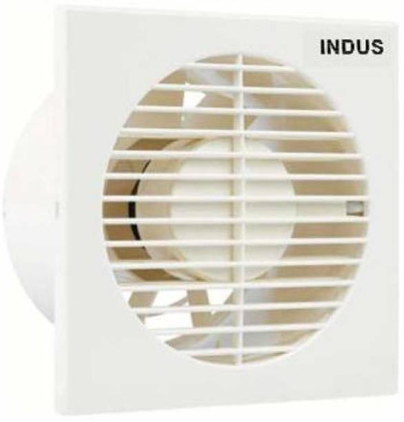 Indus Axial / Stiller Exhaust Fan for Home, Office, Kitchen (6Inch, White 150 mm Ultra High Speed 5 Blade Exhaust Fan