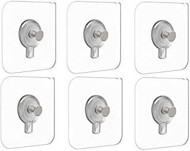8x SELF ADHESIVE Strong Small WHITE Wall/Door Hook Hat/Coat/Gown/Jacket Hangers