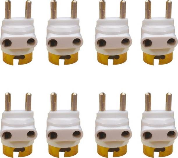 ashirwad Bulb Holder - 2 Pin Parallel Adapter with Light/Bulb and Plug Socket (Pack of 8) Plastic Light Socket