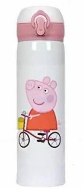 fastgear Beautiful Favourite Peppa Pig Character Steel Water Bottle For Kids 500 ml Water Bottle