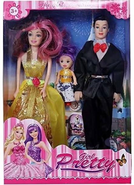 SHORYA Family Doll Set for Kids, Girls with Baby gilrs, Dolls Set for Kids Girls