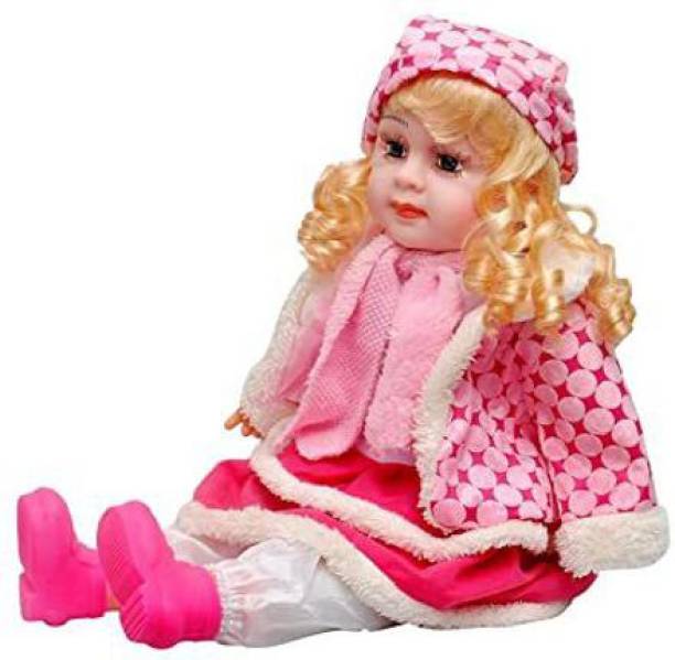 mayank & company Laughing and Singing Soft Push Stuffed Talking doll Girl Toy