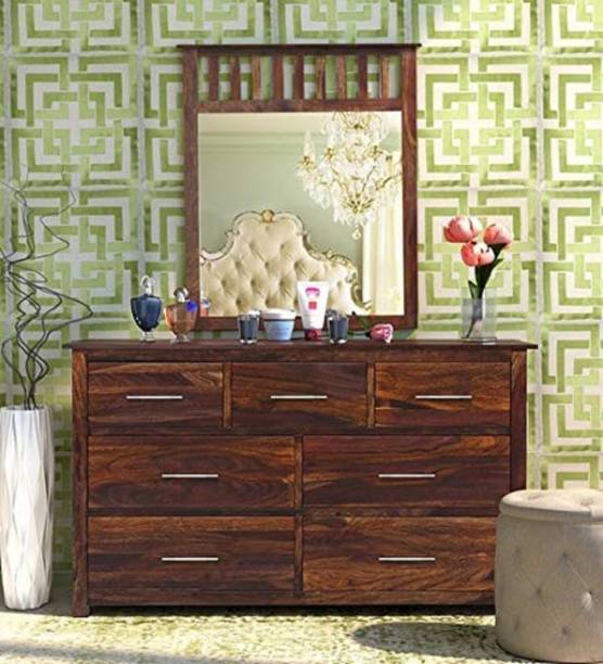 mk furniture Solid Wood Dressing Table For Bedroom (Finish- Provincial Finish,Do-It-Yourself) Solid Wood Dressing Table
