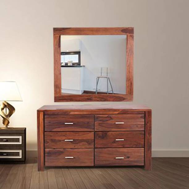 mk furniture Solid Wood Dressing Table For Bedroom (Finish- Provincial Finish,Knock Down) Solid Wood Dressing Table