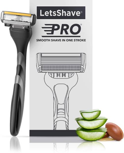 LetsShave Pro 4 Shaving Trial Kit for Men - Pro 4 Blade + Razor Handle + Razor Cap