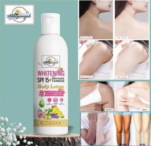 ABHIGAMYAH Body Lotion Daily Moisturizer for Dry Skin,Glowing,Whitening Skin Pack 1(200ml) - SPF 15+