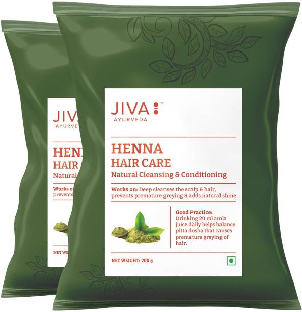 JIVA Henna Hair Care - Healthy, Voluminous & Nourished Hair - 200 g Each - Pack of 2