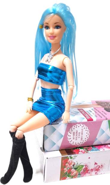 Stakipo Beautiful Doll With Movable And Bendable Body Parts | High Class Fashion Blue!