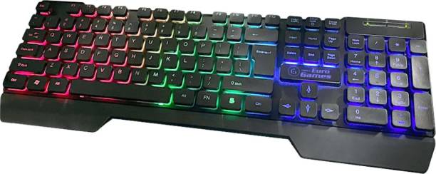 RPM Euro Games Gaming Keyboard With Palm Rest | RGB Backlit | Membrane Wired USB Gaming Keyboard