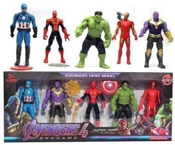 S Traders Avengers 4 set of 5 SuperHeroes Action Figures Toy for Kids