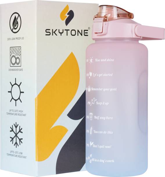 SKYTONE GYM Water Bottle Spirit Motivational Water Gallon with Time Marker 2000 ml Bottle