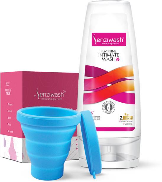 senziwash Intimate Wash for Women with Menstrual Cup Sterilizer Combo Pack