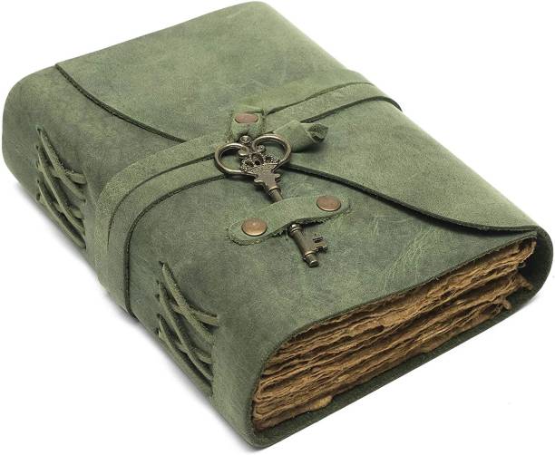 The Vintage Journal Premium Leather Journal With Metal Key Closure And 100% Recycled Paper A5 Diary Un-ruled 200 Pages