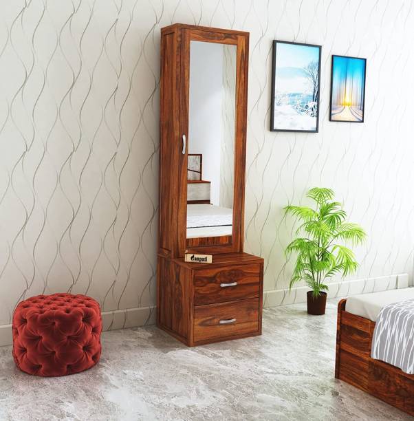 Ganpati Arts Sheesham Wood Cairo Dressing Table with 2 Drawer Storage for Living Room Bedroom Solid Wood Dressing Table