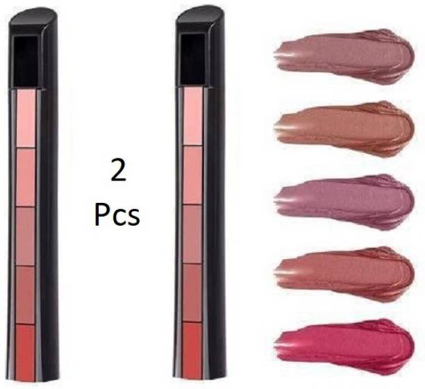 THE NYN Fab Beauty 5 in 1 Sensational Enrich Creamy Matte Lipstick, The Nude Pack of 2