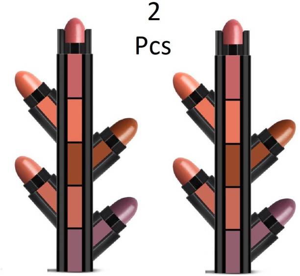 THE NYN Fab Beauty 5 in 1 Forever Creamy Matte Lipstick, The Nude Pack of 2