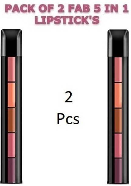 THE NYN Fab Beauty 5 in 1 Velvet Creamy Matte Lipstick, The Nude Pack of 2