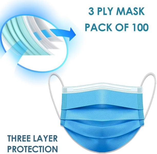 Sugero 100 Pieces 3 Ply Pharmaceutical 3 layered / 3 ply Surgical Face mask Surgical Mask