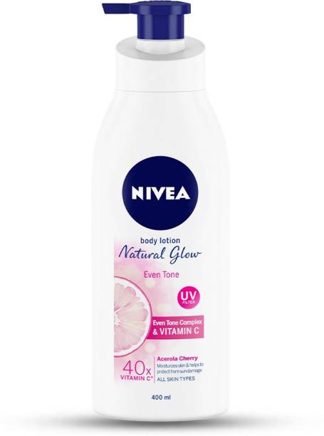 NIVEA Body Lotion, Natural Glow, Even Tone, UV Protect & 40x Vitamin C