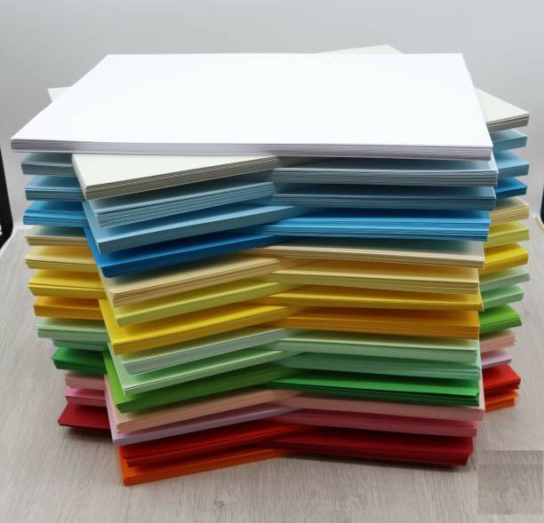 KRASHTIC A4 Size 100 Pieces Mix Color Sheets for Printing, Origami, Art and Craft Work Plain A4 70 gsm Origami Paper