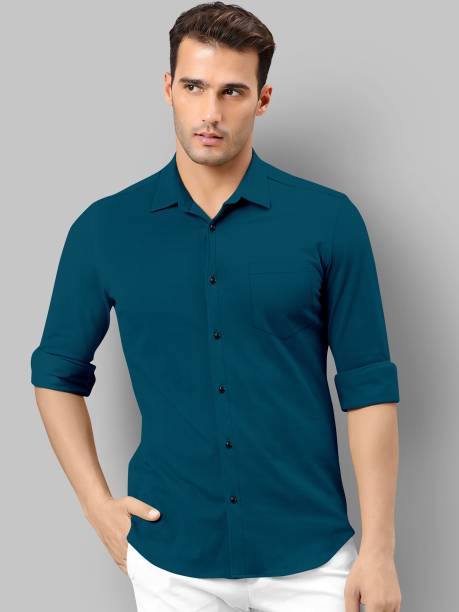 Men Regular, Slim, Tailored Fit Solid Slim Collar Casual Shirt Price in India