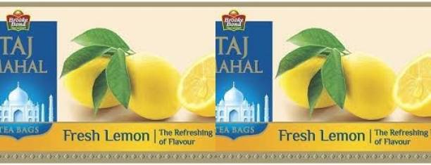 Taj Mahal REFRESHING ESSENCE FRESH LEMON 25 BAGS X 2 Spices Masala Tea Bags Box