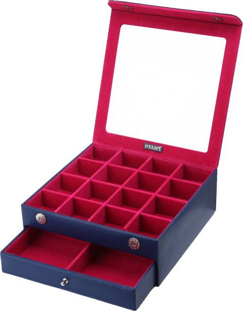 Essart 11080-Blue Multi Purpose Jewellery Box, Vanity Box, Cufflinks Organiser Box Vanity Box