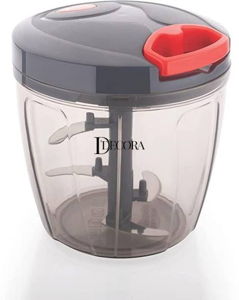DDecora 1000 ml with 5 stainles steel powerful blade , new handy quick XL chopper Vegetable & Fruit Chopper