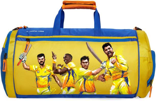 NASHER MILES CSK Yellow - Blue 4 Player Gym Bag Sports Duffel with shoe compartment 34 L Gym Duffel Bag