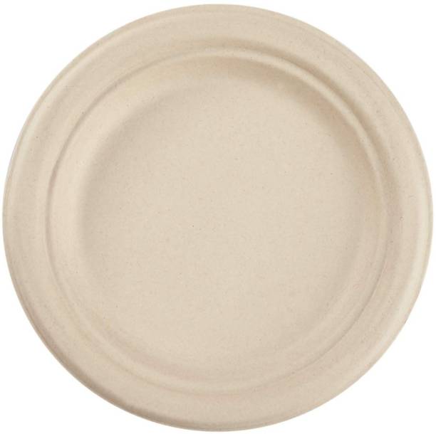 DEERA Eco-Friendly Disposable Bagasse Plates-7 Inch Dinner Plate