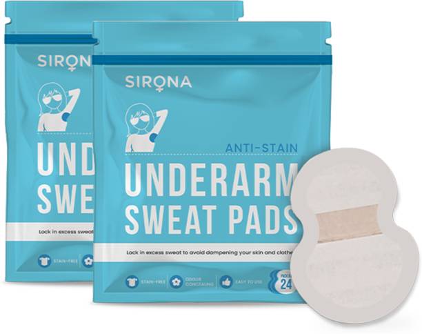 SIRONA Under Arm Sweat Pads - 48 Pads (2 Pack - 24 Pads Each) Sweat Pads