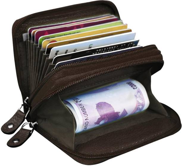 ABYS Genuine Leather Credit Card Holder For Men And Women 10 Card Holder