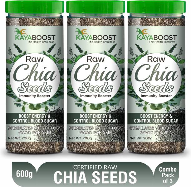 KAYABOOST Raw Unroasted Chia Seeds with Fiber for Weight Loss Management