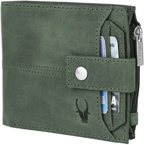 WILDHORN Men Casual, Evening/Party, Formal, Travel Green Genuine Leather Wallet