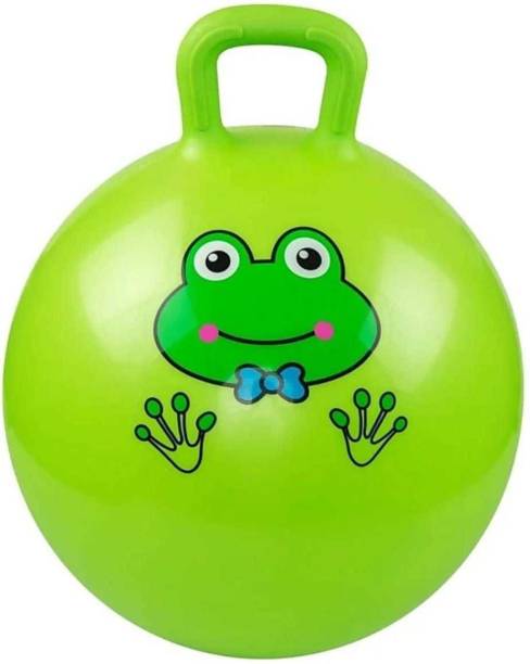 Buyab factory Jumping Kid's Ball Rubber Hop Ball, Kangaroo Bouncer, Hoppity Hop, Jumping Ball, with Handle and Sit & Bounce (Random Color ) Inflatable Hoppers & Bouncer