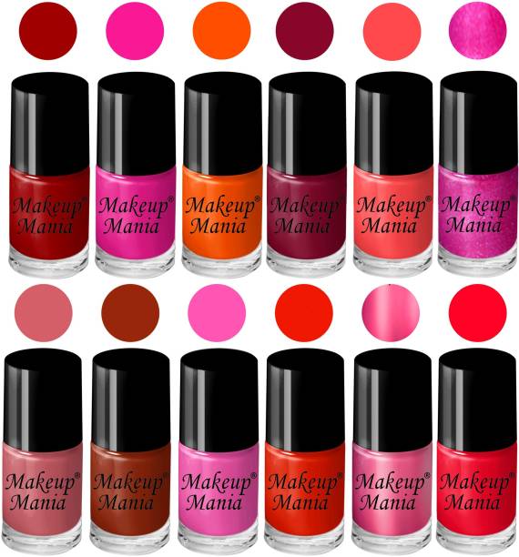 Makeup Mania Charming Nail Polish Set of 12 Pcs (Set # 156) Red, Pink, Orange